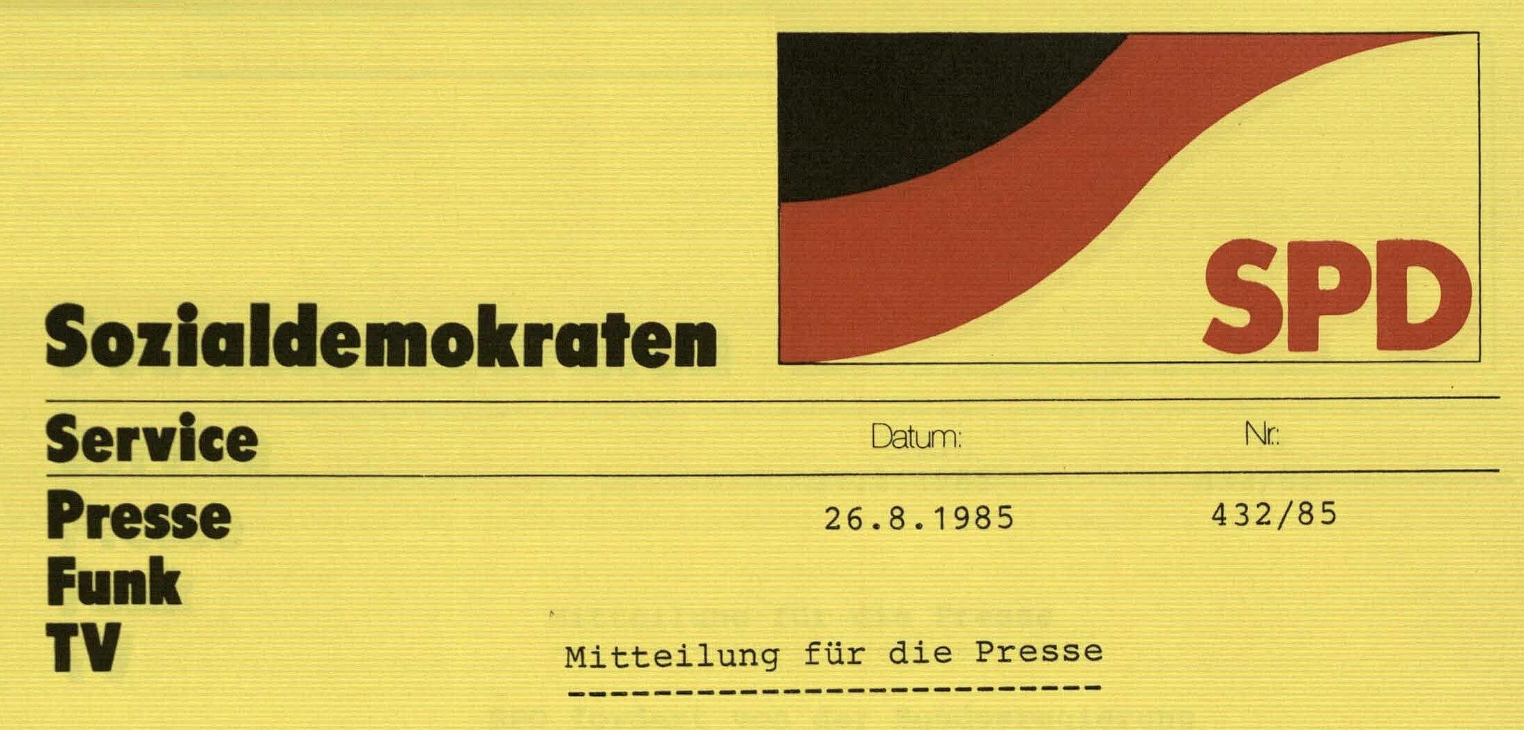 Logo Sozialdemokratischer Pressedienst 1985