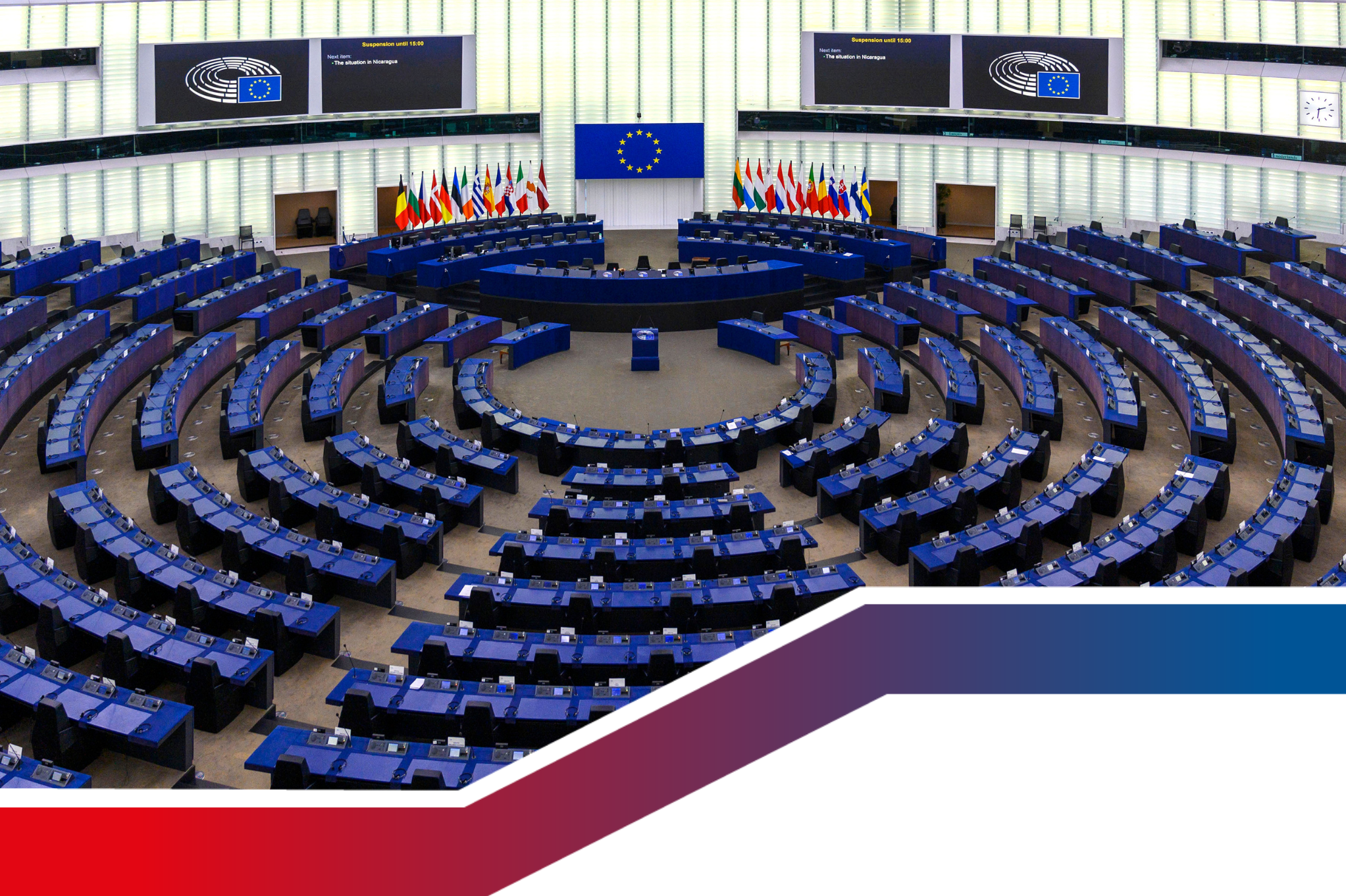 Der Plenarsaal im Europäischen Parlament, wo 705 Abgeordnete aus 27 Mitgliedstaaten regelmäßig tagen.