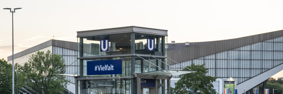 A tube station was temporarily renamed ‘Diversity’. German "Vielfalt"