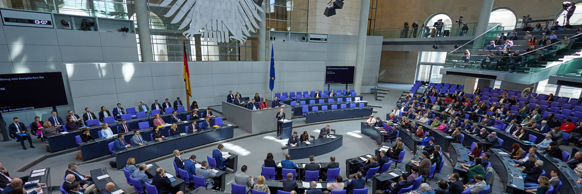 Plenarsaal des Deutschen Bundestags in einer Sitzung