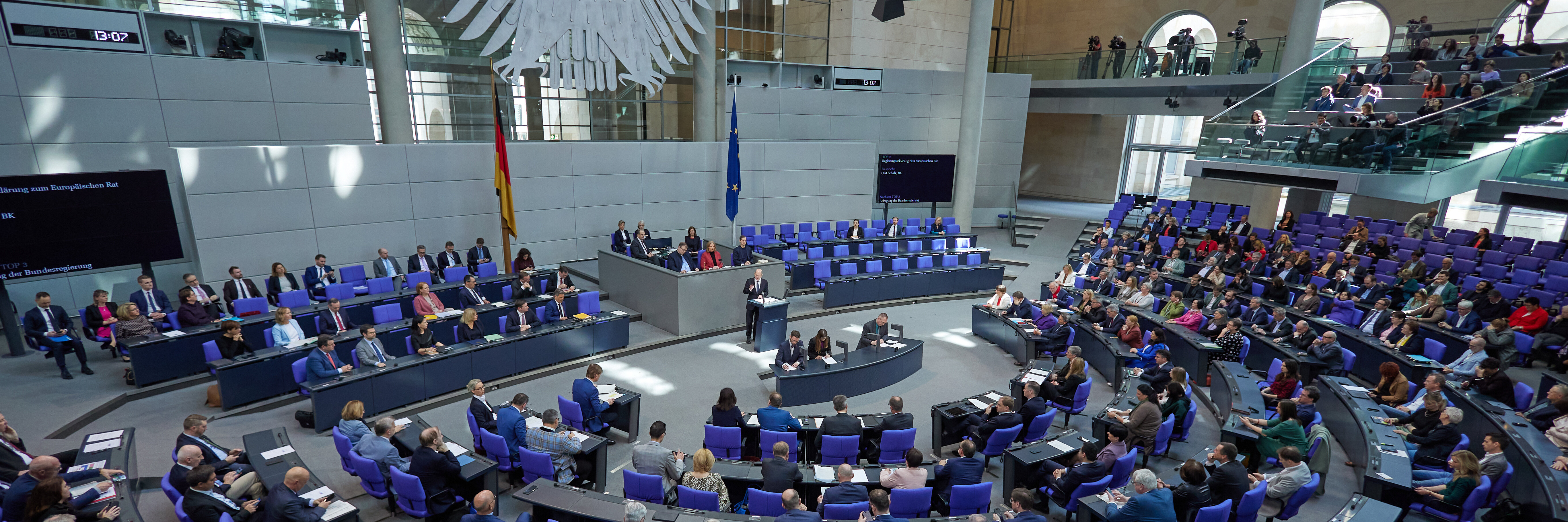 Plenarsaal des Deutschen Bundestags in einer Sitzung