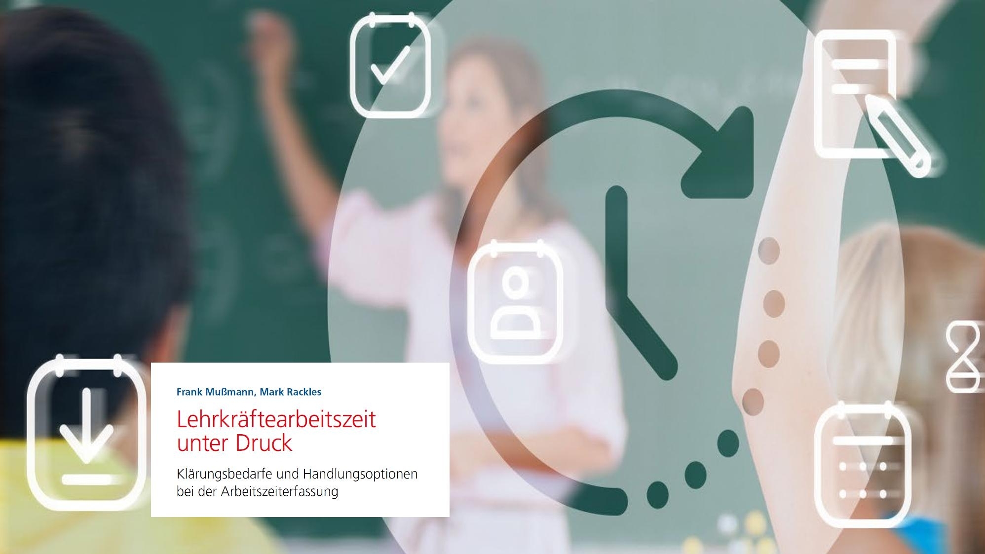 Cover der Präsentation der Studie "Lehrkräftearbeitszeit unter Druck"