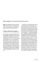 Demographie und internationale Konkurrenz