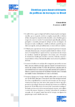 Diretrizes para desenvolvimento de políticas de inovação no Brasil